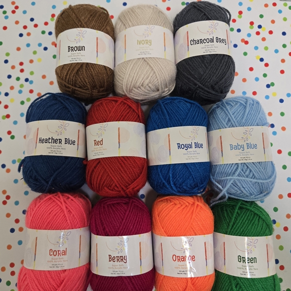 Source Unknown Other - AMIGURUMI YARN LOT OF 11 COLORS 100 YARDS EACH